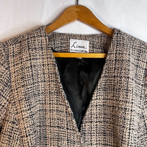 Linea by Louis Dell'Olio Single Breasted Tweed Career Blazer Jacket Size 18W - Picture 3 of 11